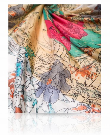 Палантин Женский SN-CRANE/WHITE.SKY